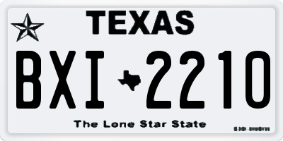 TX license plate BXI2210
