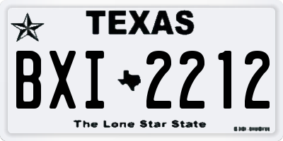 TX license plate BXI2212