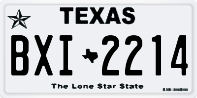 TX license plate BXI2214