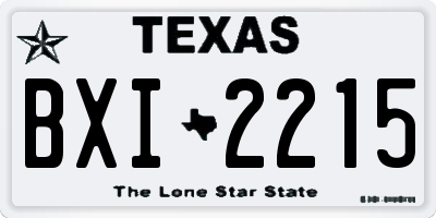TX license plate BXI2215