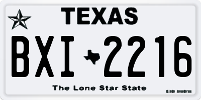 TX license plate BXI2216