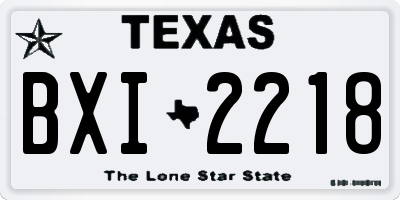 TX license plate BXI2218