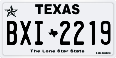 TX license plate BXI2219