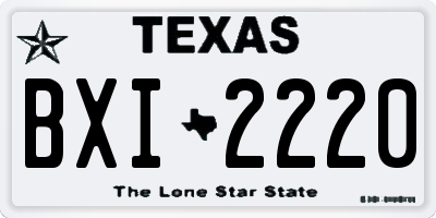 TX license plate BXI2220