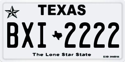 TX license plate BXI2222