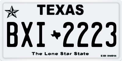 TX license plate BXI2223
