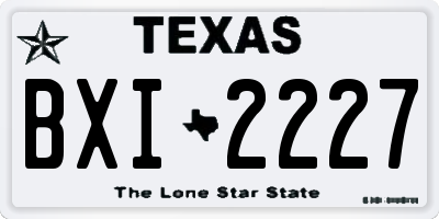 TX license plate BXI2227