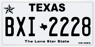TX license plate BXI2228