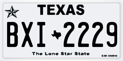 TX license plate BXI2229