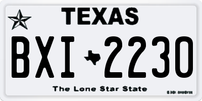 TX license plate BXI2230