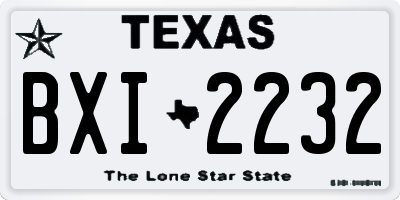TX license plate BXI2232