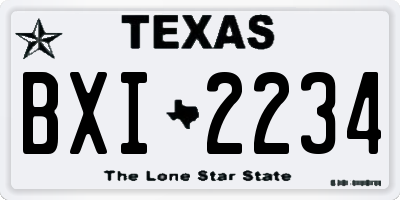 TX license plate BXI2234