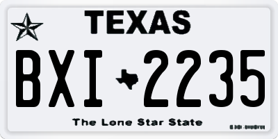TX license plate BXI2235