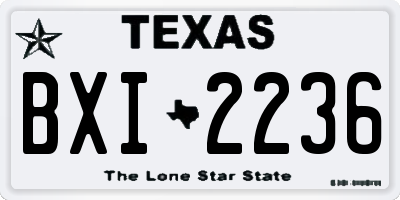 TX license plate BXI2236