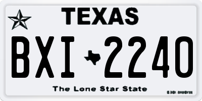 TX license plate BXI2240