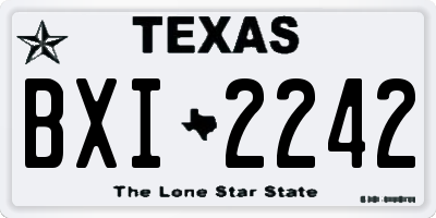 TX license plate BXI2242