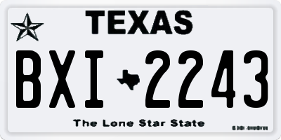TX license plate BXI2243