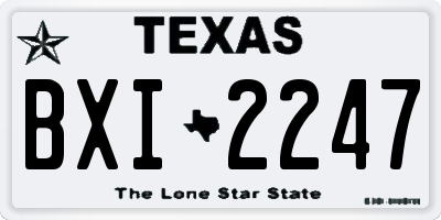 TX license plate BXI2247