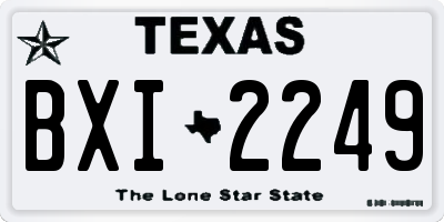 TX license plate BXI2249
