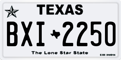 TX license plate BXI2250
