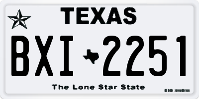 TX license plate BXI2251