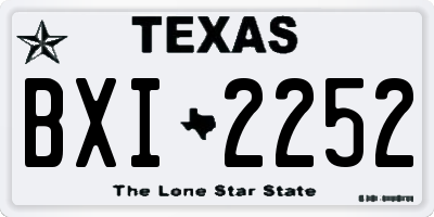 TX license plate BXI2252