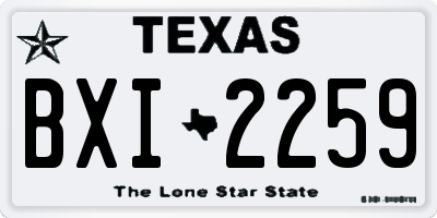 TX license plate BXI2259