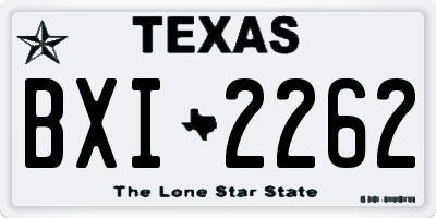 TX license plate BXI2262