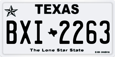 TX license plate BXI2263