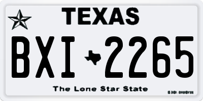 TX license plate BXI2265