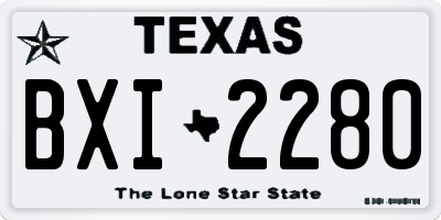 TX license plate BXI2280