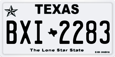 TX license plate BXI2283