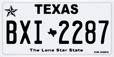 TX license plate BXI2287
