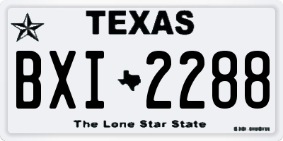 TX license plate BXI2288
