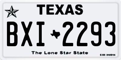 TX license plate BXI2293