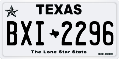 TX license plate BXI2296