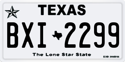 TX license plate BXI2299