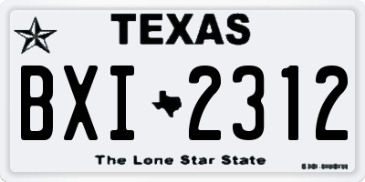 TX license plate BXI2312