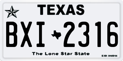 TX license plate BXI2316