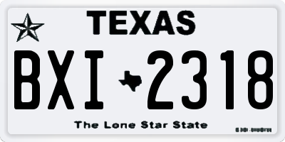 TX license plate BXI2318