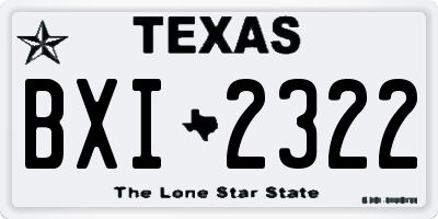TX license plate BXI2322
