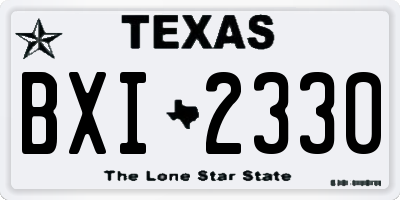 TX license plate BXI2330