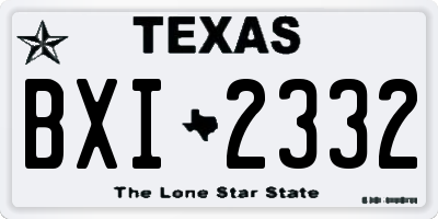 TX license plate BXI2332