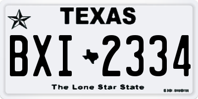 TX license plate BXI2334