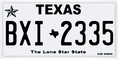 TX license plate BXI2335
