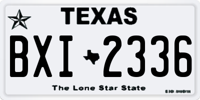 TX license plate BXI2336