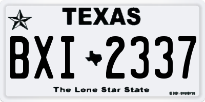 TX license plate BXI2337