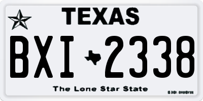 TX license plate BXI2338