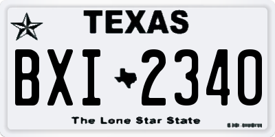 TX license plate BXI2340