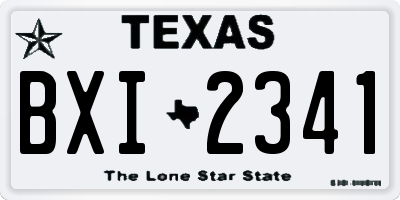 TX license plate BXI2341